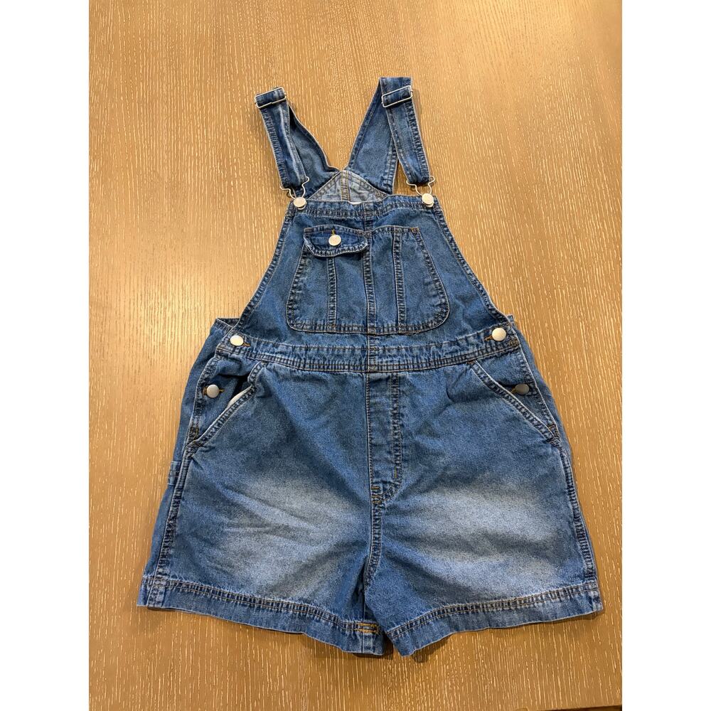 No Boundaries NOBO Denim Overalls Relaxed Fit Jean Shortalls M( 7-9)